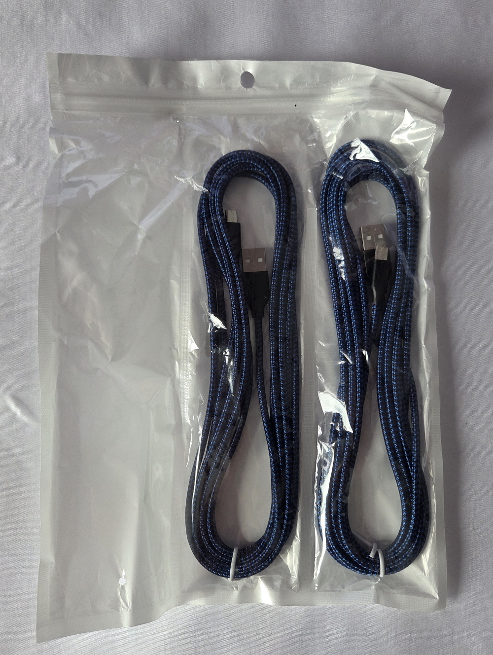 Braided Blue USB Charging Cables - 2 Pack